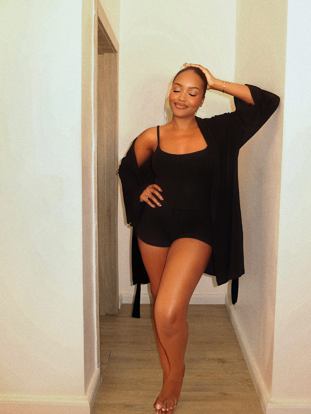 Noir 3 piece set with matching robe