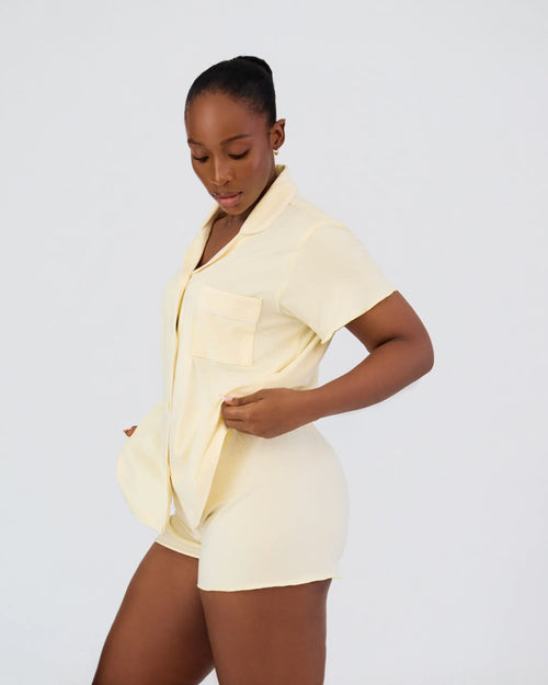 Butter Yellow Soft & Cozy Set (Short Sleeve & Shorts) - K | KASA