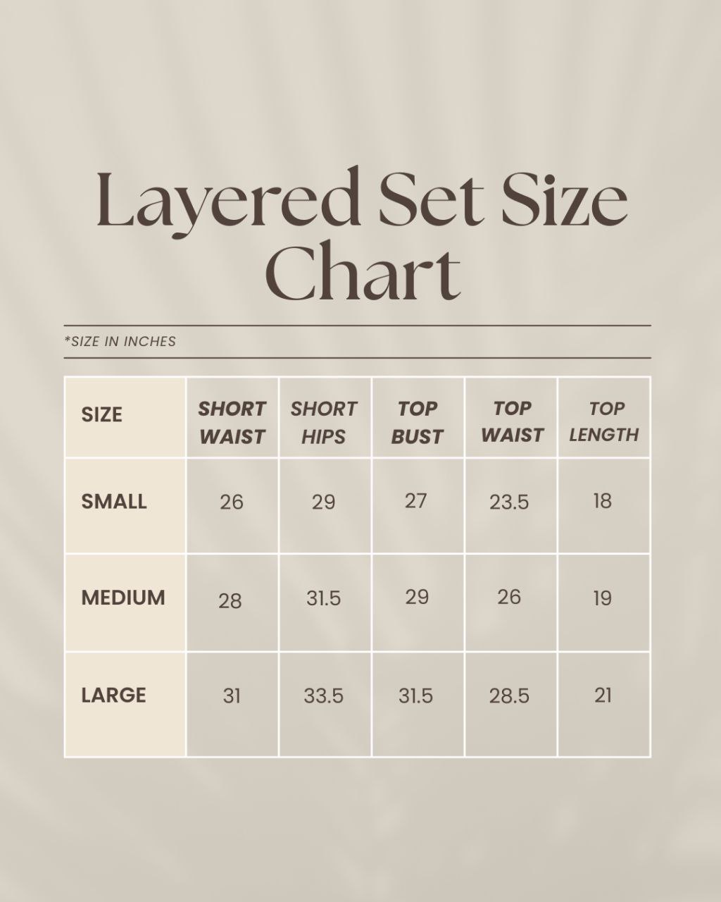 Size Chart